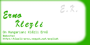 erno klezli business card